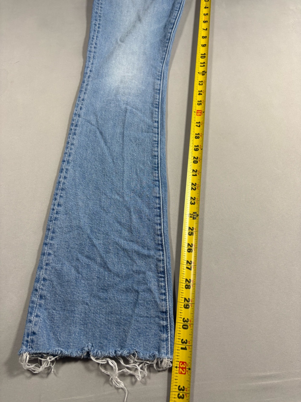 Mother Denim The Insider Sneak Fray Denim Jeans High Rise Straight Leg Size 28 - Picture 9 of 12